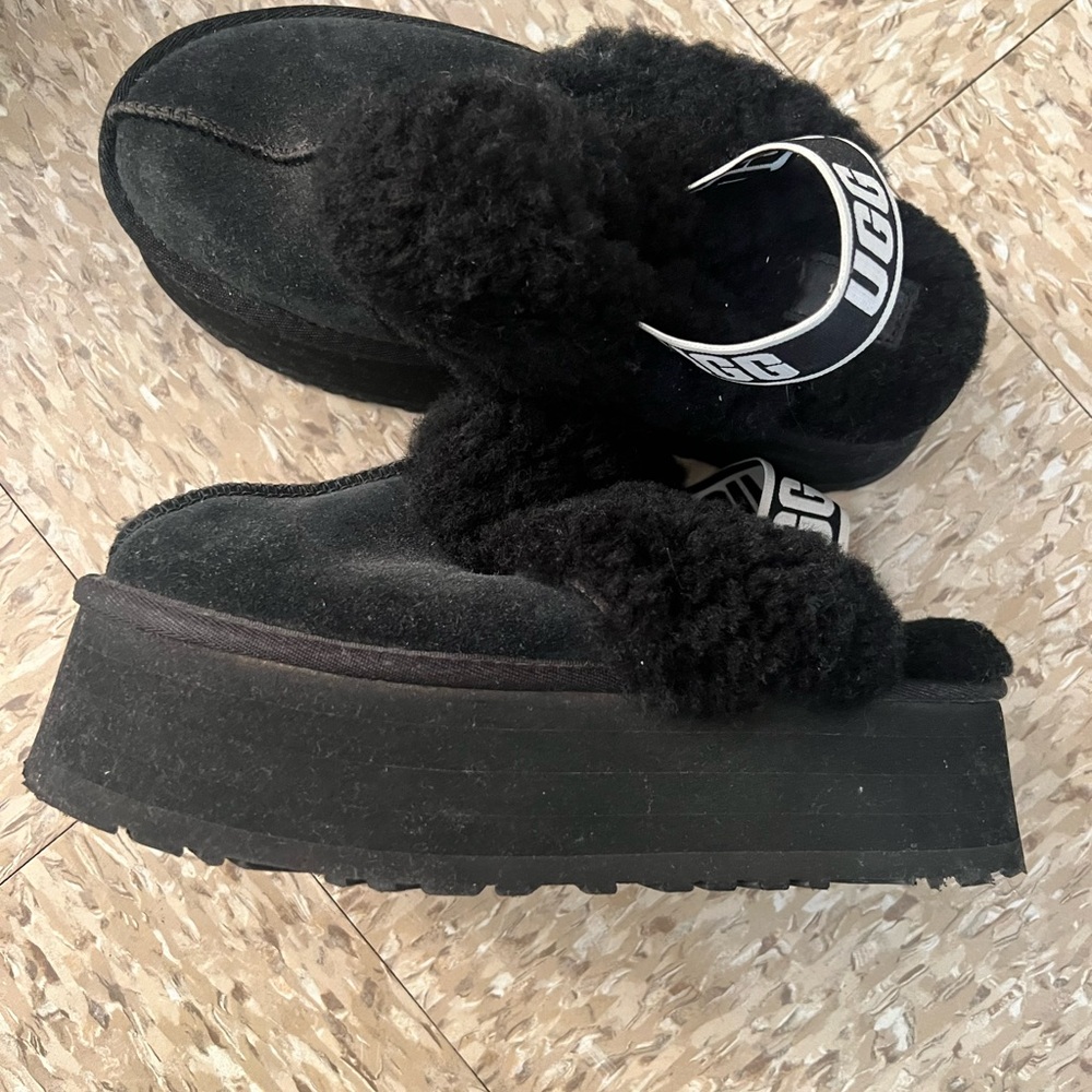 UGG Black Shearling Platform Boots